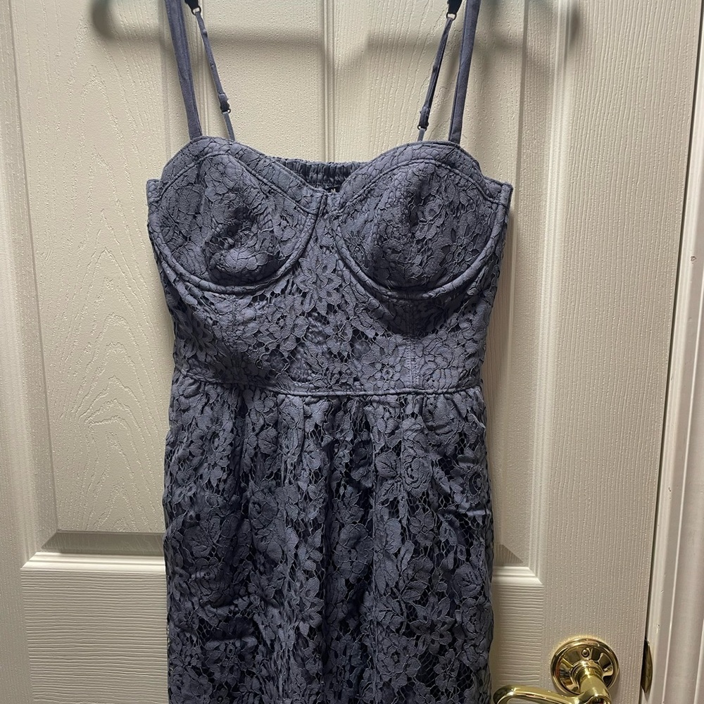 Elegant Lace Dress in Dark Gray